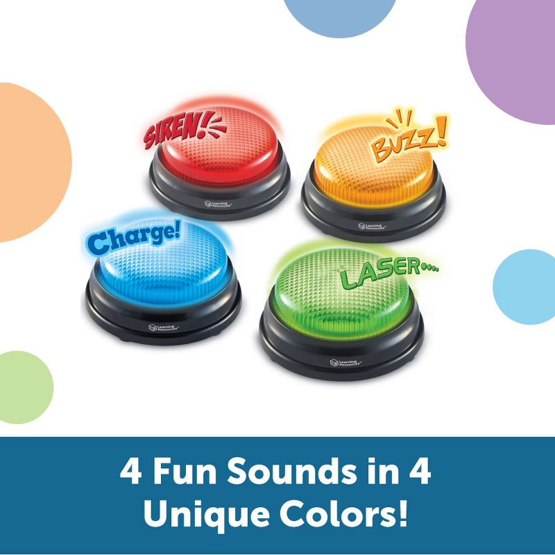 Learning Resources Lights and Sounds Answer Buzzers - 4 Pieces Teacher and Classroom Supplies, 4 of 7