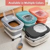 LunaLulinlk 20 lbs Dog Food Container with Spinning Wheels, 30 lbs Foldable Sealed Rice Bucket with Scoop and Measuring Cup (Pink) - 2 of 4