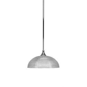 Toltec Lighting Stem 1 - Light Pendant in  Chrome with 13" Clear Ribbed Shade - 1 of 1