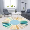 Washable Modern Colorful Rug Non Slip Low Pile Rug Soft Sun Accent Throw Floor Cover Foldable Indoor Carpet for Living Room Bedroom Playroom - 3 of 4