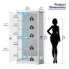 Fredees 71" Glass Display Cabinet with RGB Sensor Light, 5-Tier Curio Cabinet with Lockable Storage and Removable Shelves - 2 of 4