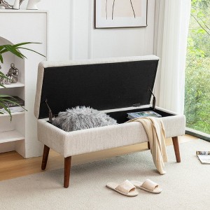 CAVINAS Rectangle Storage Ottoman Bench for Bedroom,Storage Bench with Solid  Wood Legs,PU Leather Ottoman for Living Room,Bedroom,Entryway - 1 of 4