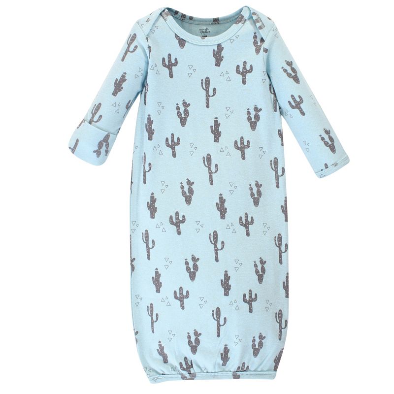 Touched by Nature Baby Boy Organic Cotton Long-Sleeve Gowns 3pk, Cactus Llama, 3 of 6