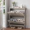 Vynxaria Shoe Cabinet with 2 Flip Drawers, Fluted Shoe Storage Cabinet for Entryway, Free Standing Shoe Storage Organizer,gray - 4 of 4
