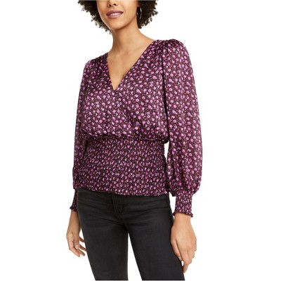 Leyden Womens Floral Ruffled Blouse