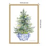 Kate & Laurel All Things Decor Sylvie Frame Canvas Traditional Christmas Tree Blue Chinoiserie Pot by Patricia Shaw - 2 of 4