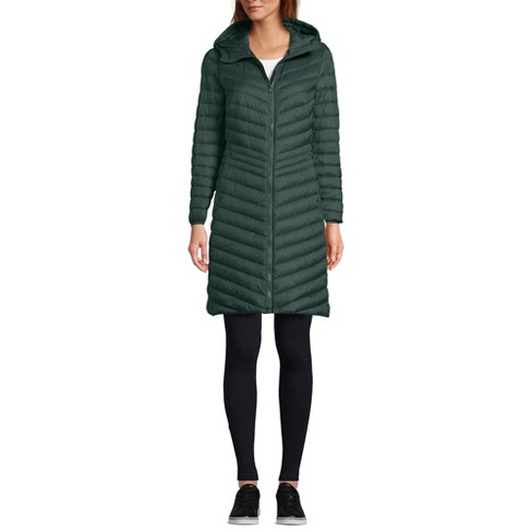 Lands end women's ultralight packable long down coat best sale