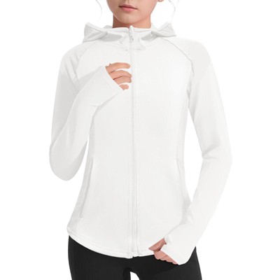 Girls Lightweight Jacket Long Sleeve Zip Up Athletic Hoodie Top Fishing Hiking Sun Protection Outerwear
