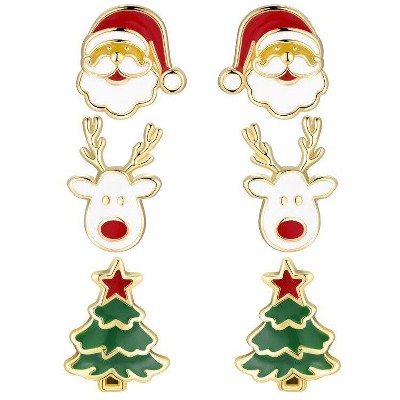 Liv & Ava 3 Set Holiday Earrings Green