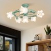 YIYIBYUS Flower Glass Shade 6 -Light Brushed white Semi Flush Mount Light - 2 of 4