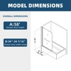 NicBex Shower Door 58" H Frameless Pivoting Tub Shower Doors with 1/4" (6mm) Tempered Glass Door Panel and Towel Bar, Matte Black - 4 of 4