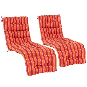 Costway 2 PCS 73" Lounge Chaise Cushion Padded Recliner Cushion Indoor Outdoor Black/Dark Orange/Gray/Orange/Brown/Beige - 1 of 4