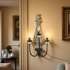 Retro Style Wall Sconces, Wooden Metal Wall Lamps, Hand-carved Wall Light, Exquisite Wall Decoration Pendants - 2 of 4