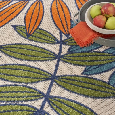 Energetic Floral Multicolor Synthetic 6' x 9' Reversible Area Rug