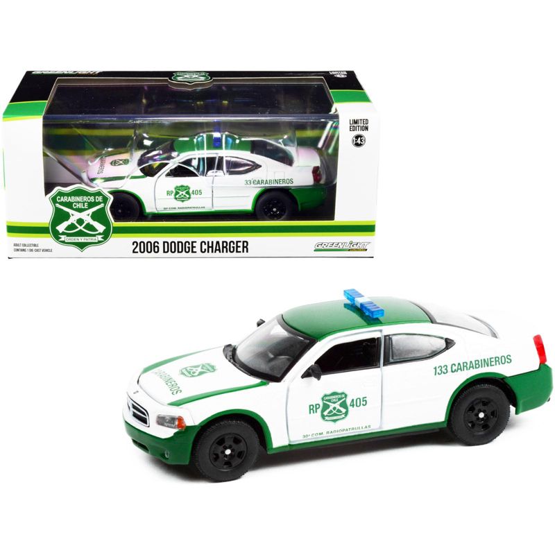 2006 Dodge Charger Police Car White and Green "Carabineros de Chile" 1/43 Diecast Model Car by Greenlight, 1 of 4
