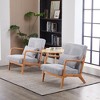 Vynxaria Antique Light Gray Mid Century Modern Accent Arm Chair Set of 1 Dining Chair - 3 of 4