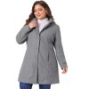 Agnes Orinda Women's Plus Size Elegant Single Breasted Detachable Hooded Trench Overcoats - 2 of 4