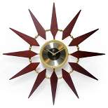 30" Metal Orion Wall Clock Walnut Brown - Infinity Instruments