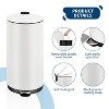 8 Gallon Round Trash Can, Stainless Steel Step-on Garbage Can with Soft Close Lid & Removable Inner Bucket for Kitchen Home Office Bathroom - 3 of 4