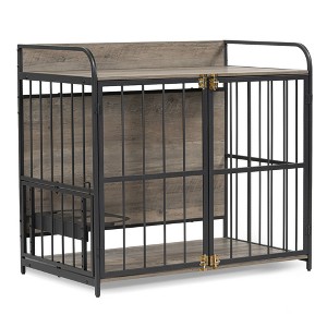 JUJABU 39'' Indoor Metal Dog Crate with Double Doors - 1 of 4