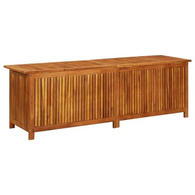 Large Acacia Wood Outdoor Storage Deck Box with Water-Resistant Lining