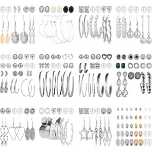 69 Pcs Gold Plated Jewelry Set for Women, Fashion Necklace Bracelet Earrings Costume Set - 1 of 4