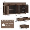 Vipbear Buffet Cabinet, 65" Large Kitchen Storage Cabinet With 3 Drawers And 4 Doors, Wood Coffee Bar Cabinet Buffet Table, ,Brown - 3 of 4