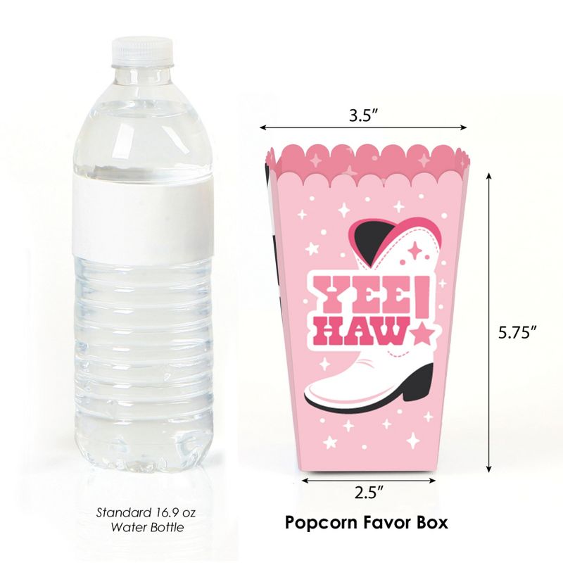 Big Dot of Happiness Rodeo Cowgirl - Pink Western Party Favor Popcorn Treat Boxes - Set of 12, 3 of 7