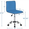 Yaheetech PU Leather Armless Office Chair Desk Chair with Wheels - 3 of 4