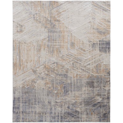 Laina Transitional Abstract Tan/Ivory/Gray Area Rug