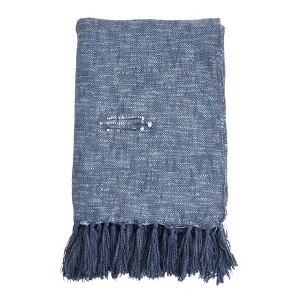 Saro Lifestyle Cotton Throw With Stitched Line Design - 1 of 4