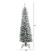 Nearly Natural 6-ft Flocked Pencil Artificial Christmas Tree with 438 Bendable Branches - 2 of 4