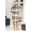 ADR Women's Short Robe, Plush Fleece Women's Robe, Hooded Bathrobe Woman - 3 of 4