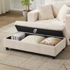 Hrinhom 43"W Corduroy Sofa Bed,Chaise Lounge Chair with Storage Ottoman +3 Pillows - 4 of 4