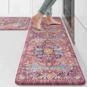 BAGOKIE Boho Anti Fatigue Kitchen Mat Set of 2 - 1 of 4