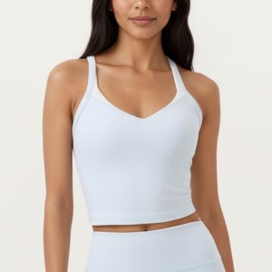 Anna-Kaci Active Women's V-Neck Cropped Active Tank Top with Double Shoulder Straps - 1 of 4