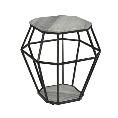 Redmond Octagonal Accent Table Gray/Black - Treasure Trove Accents