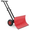 Snow Shovel with Wheels, 5-Position Angled Blade & Rubber Wheels, Heavy-Duty Back Saver Steel Snow Plow , Double Rod, 29" W X 16.5" H - 3 of 4