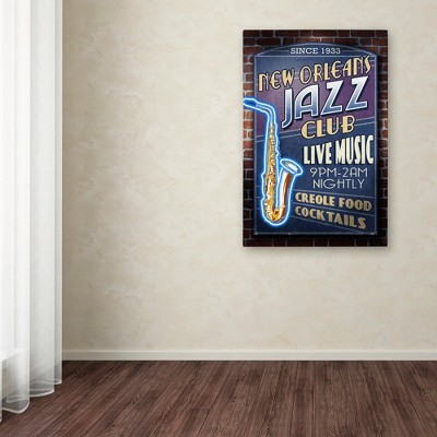 New Orleans Jazz Club Neon Sign Canvas Art in 12 x 19
