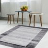 Machine Washable Bordered Rug Indoor Modern Geometric Area Rugs Low Pile Rug Abstract Carpet, 2' x 5' Gray - 3 of 4