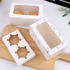 25 PCS Window Cupcake Packaging Box Muffin Cake Box With Inner Support, Specification: 6 In One (Kraft Paper) - 4 of 4