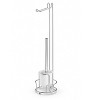 Home Mart Goods Matte Black Toilet Paper Holder Stand With Phone/Wipes Shelf & Toilet Brush - 24" Tall - 3 of 3