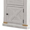 Royal Hampton Farmhouse End Table, Barn Door Storage, Gold, White 26 Inch - 4 of 4