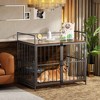 FURNIinspire Pet Crates And Houses Metal Dog Crate Pet Cage, Furniture Style Heavy Duty Pet Crate, Indoor Outdoor Use, Brown, 23.6"*41"*35.8" - 4 of 4