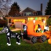 Costway 10.2 ft Long Halloween Inflatable Carriage LED Lighted Carriage w/ Pumpkin 2 Ghosts Witch & Skull Horse - 2 of 4
