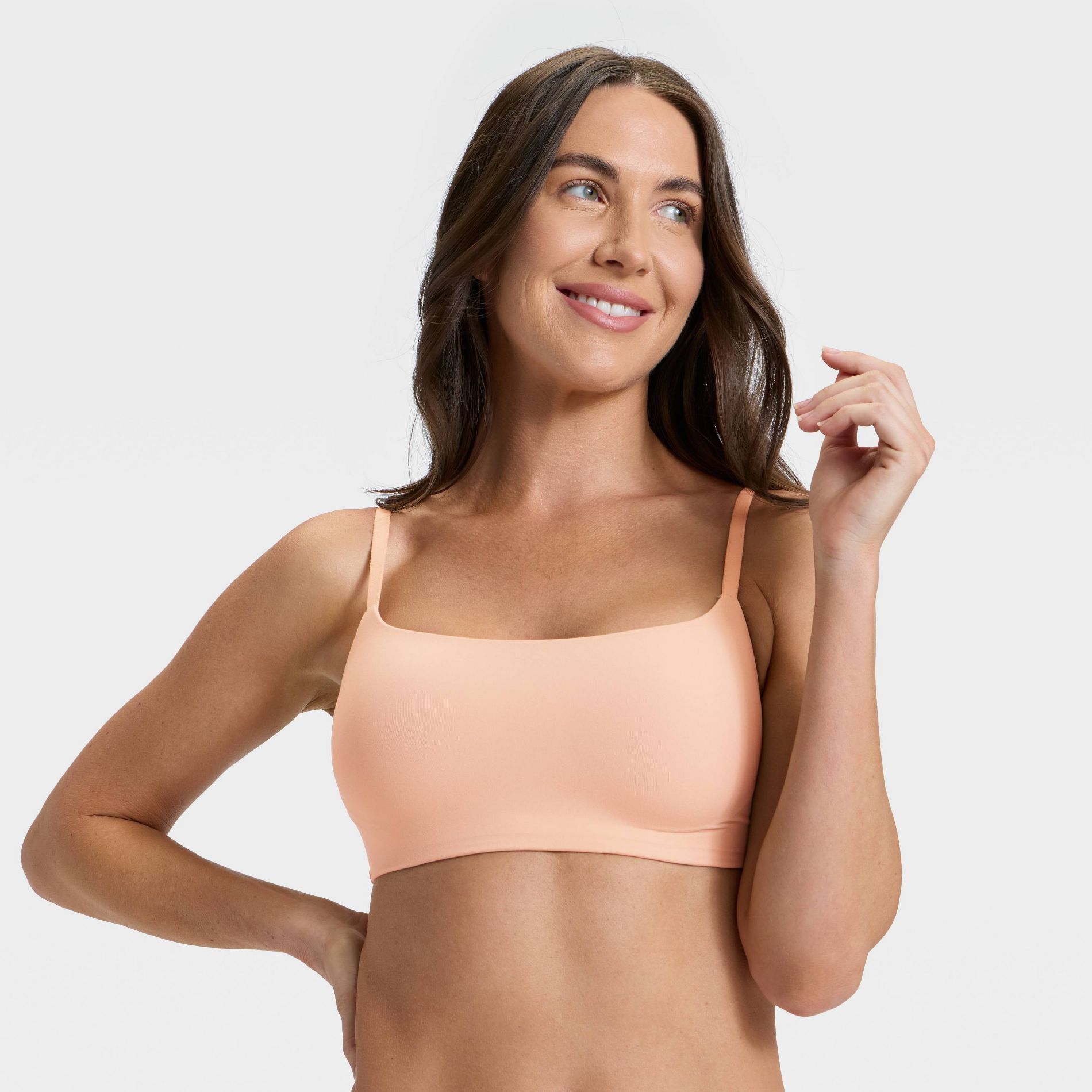 Women's Luxury Collection Luxe Stretch Lightly Lined Scoop Bralette - Auden™ Pearl Tan XL
