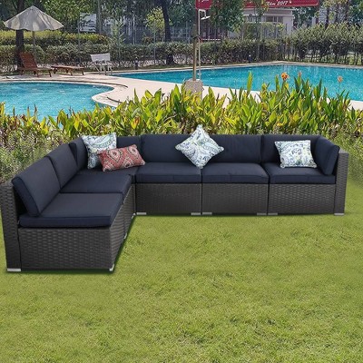 6pc Patio Rattan Furniture Set - Captiva Designs