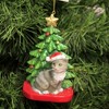 Kurt S. Adler 4.0 Inch Cat W/ Christmas Tree Feline Star Kitten Tree Ornaments - 3 of 3