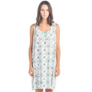 Casual Nights Women's Cotton Sleeveless Nightgown Chemise - 1 of 4