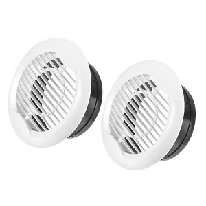 Unique Bargains ABS Plastic Adjustable Round with Screen Office Air Vent Cover 2 Pcs - 1 of 4